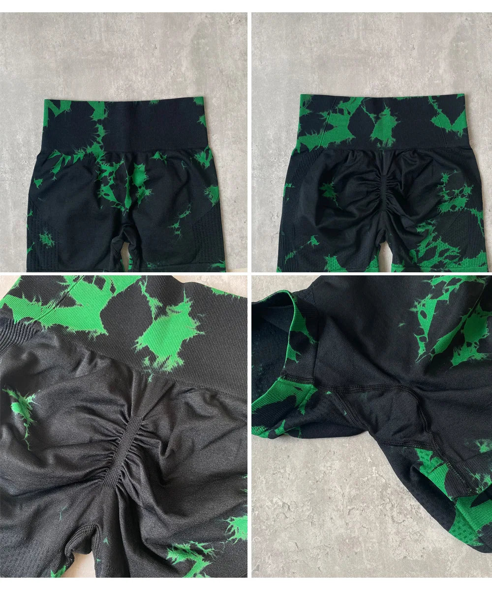 Tie Dye Push Up Yoga Shorts