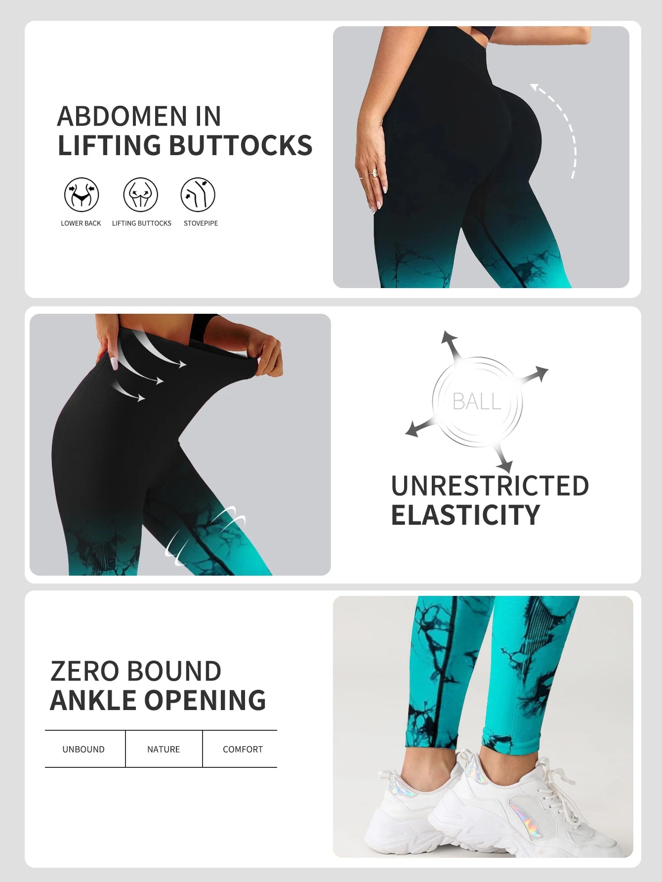 Gradient Tie Dye Yoga Pants