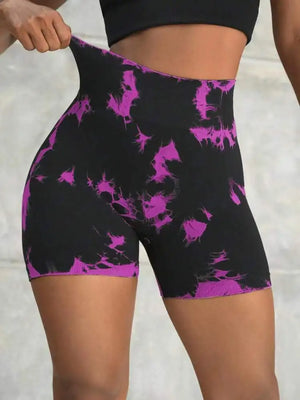 Tie Dye Push Up Yoga Shorts