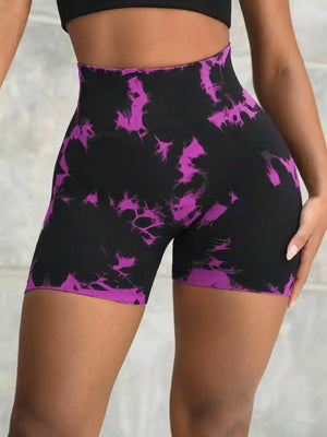 Tie Dye Push Up Yoga Shorts