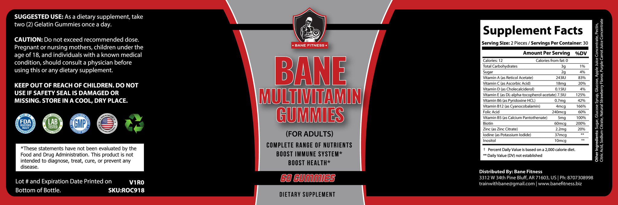 Bane Fitness Multivitamin Gummies